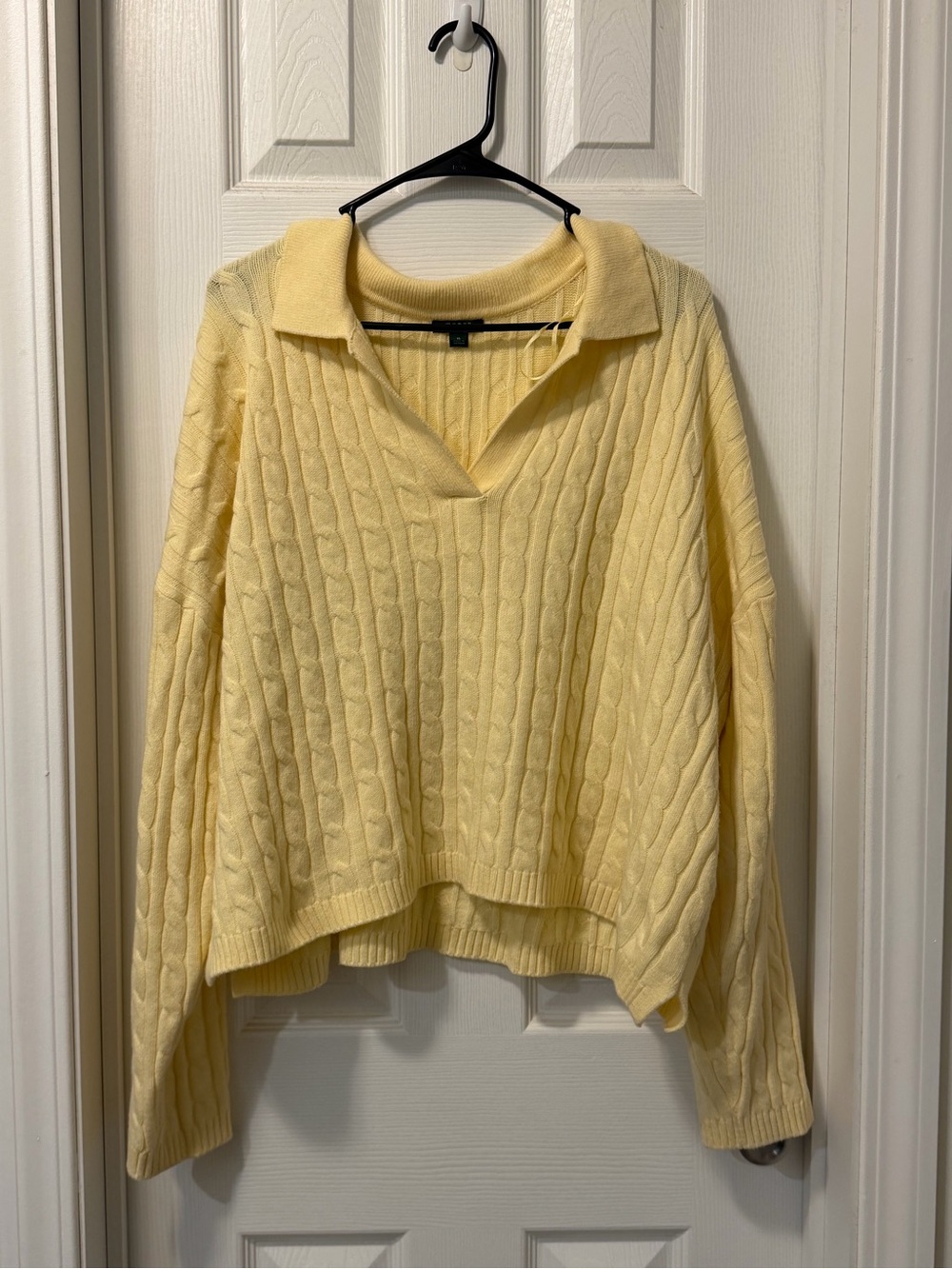 wild fable Yellow Cable Knit V-Neck Sweater